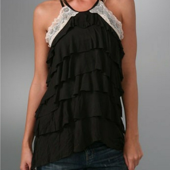 Free People Romantic Ruffle Tank Top SZ S/P - Picture 1 of 7